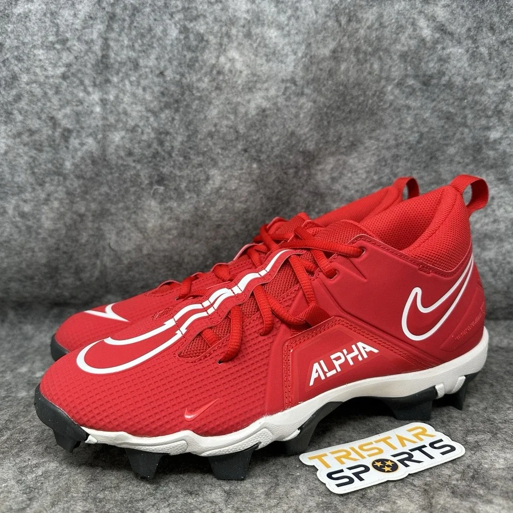Nike Alpha Menace Shark 3 Football Cleats Mens Size 9 Red White CV0582-616